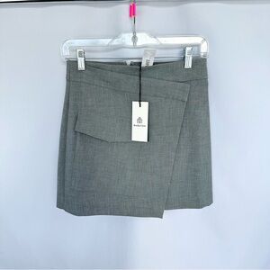 Babaton Grey Asymmetrical Mini Skirt Size 0 NWT Film Worn